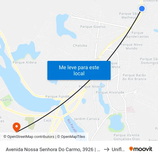 Avenida Nossa Senhora Do Carmo, 3926 | Rede Manaus (Sentido Centro) to Uniflu/Fafic map