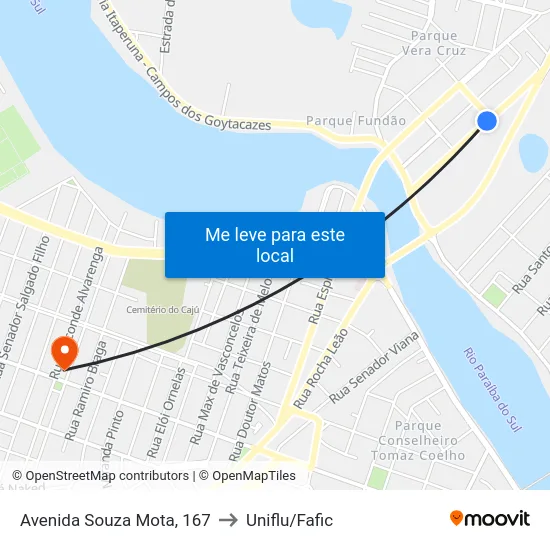 Avenida Souza Mota, 167 to Uniflu/Fafic map