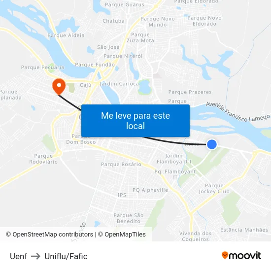 Uenf to Uniflu/Fafic map