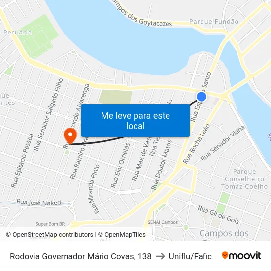 Rodovia Governador Mário Covas, 138 to Uniflu/Fafic map