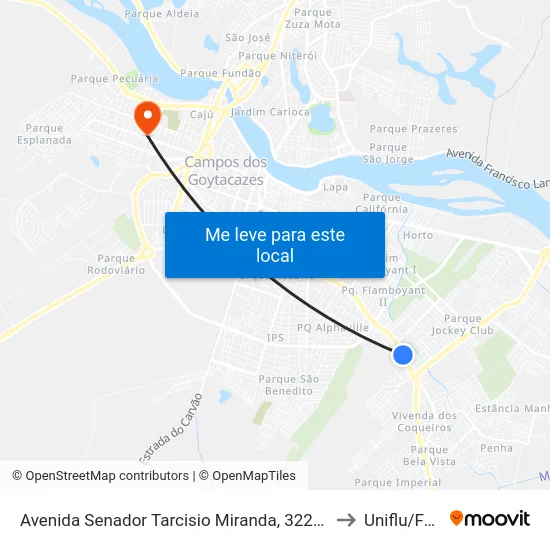 Avenida Senador Tarcisio Miranda, 3222-3244 to Uniflu/Fafic map