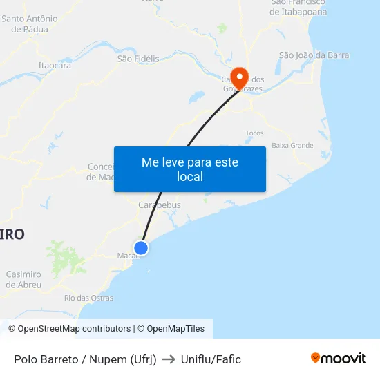 Polo Barreto / Nupem (Ufrj) to Uniflu/Fafic map