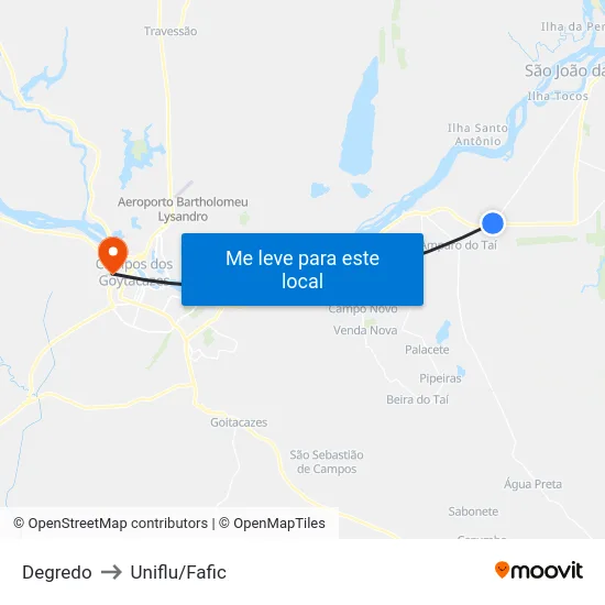 Degredo to Uniflu/Fafic map