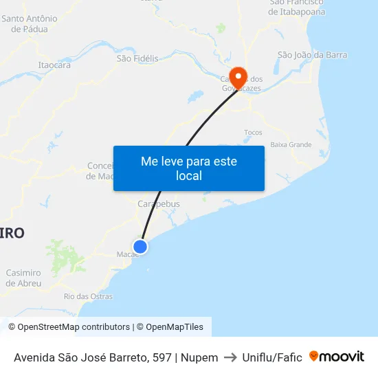 Avenida São José Barreto, 597 | Nupem to Uniflu/Fafic map