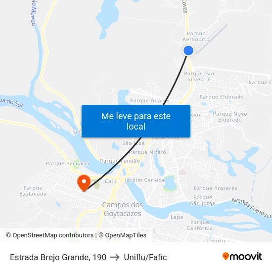 Estrada Brejo Grande, 190 to Uniflu/Fafic map