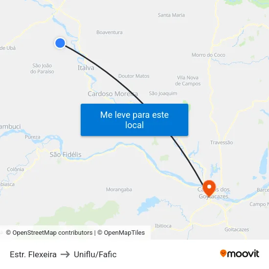 Estr. Flexeira to Uniflu/Fafic map