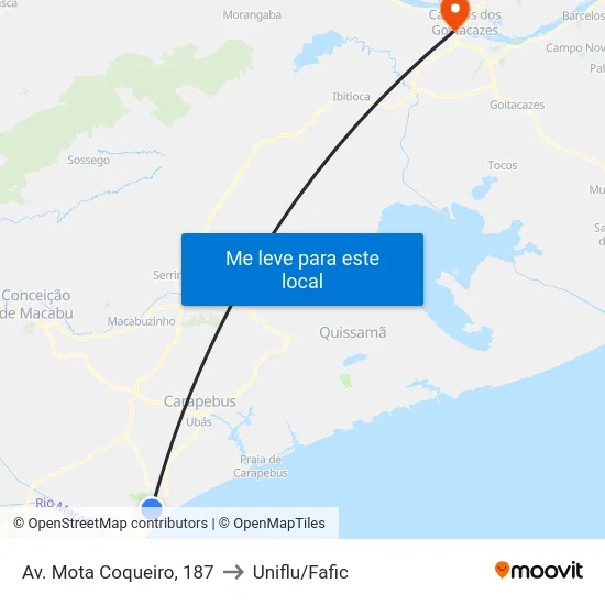 Av. Mota Coqueiro, 187 to Uniflu/Fafic map