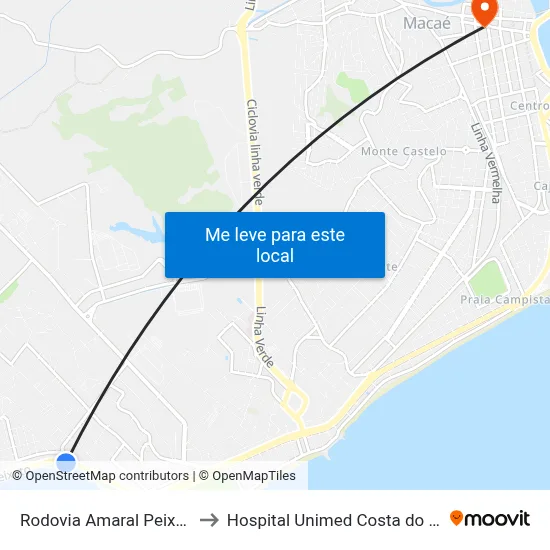 Rodovia Amaral Peixoto to Hospital Unimed Costa do Sol map