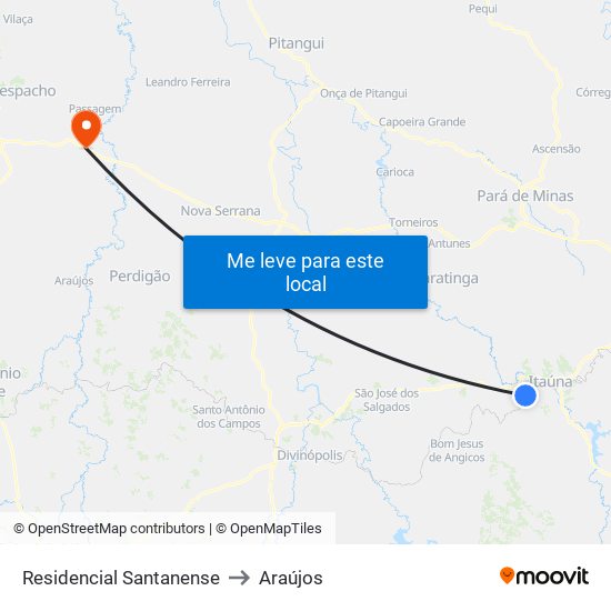 Residencial Santanense to Araújos map