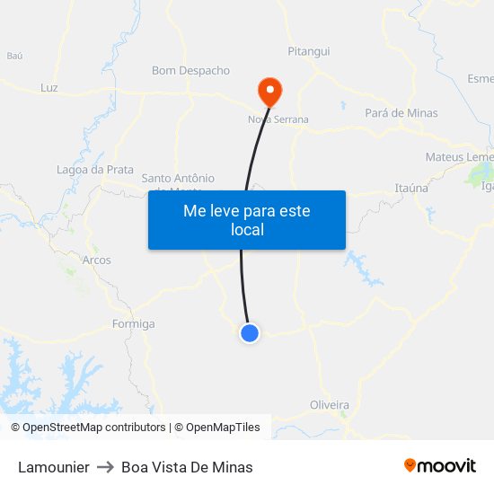 Lamounier to Boa Vista De Minas map