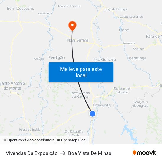 Vivendas Da Exposição to Boa Vista De Minas map