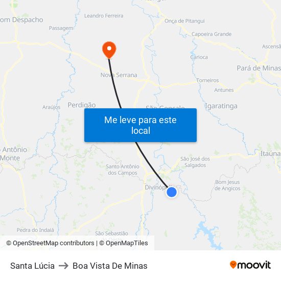 Santa Lúcia to Boa Vista De Minas map