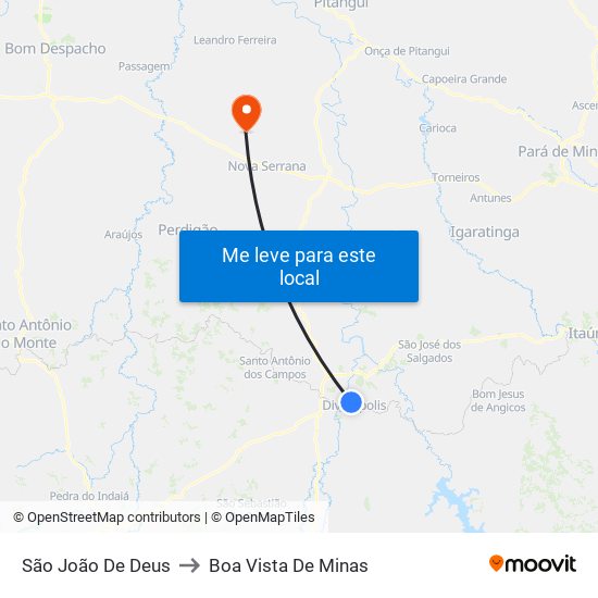 São João De Deus to Boa Vista De Minas map