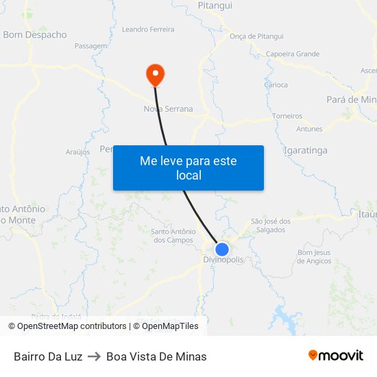 Bairro Da Luz to Boa Vista De Minas map