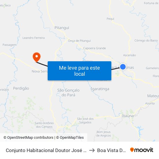 Conjunto Habitacional Doutor José Pereira Campos to Boa Vista De Minas map