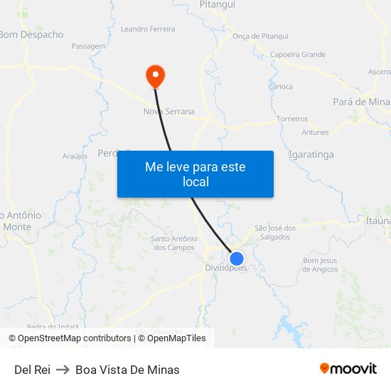 Del Rei to Boa Vista De Minas map