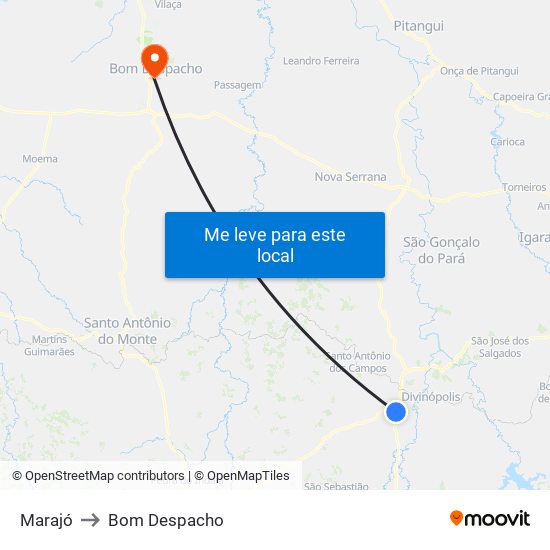 Marajó to Bom Despacho map