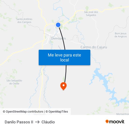 Danilo Passos II to Cláudio map