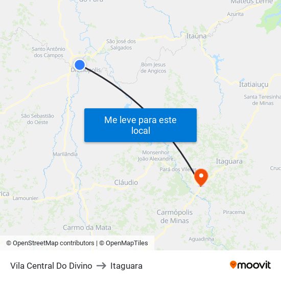 Vila Central Do Divino to Itaguara map