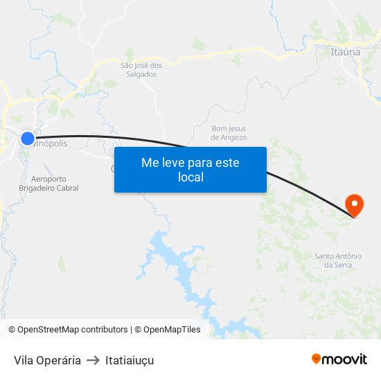 Vila Operária to Itatiaiuçu map