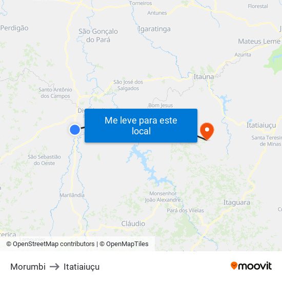 Morumbi to Itatiaiuçu map