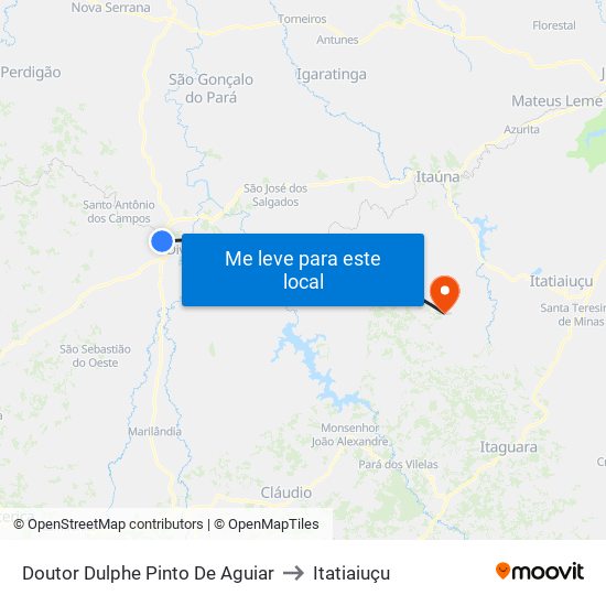 Doutor Dulphe Pinto De Aguiar to Itatiaiuçu map