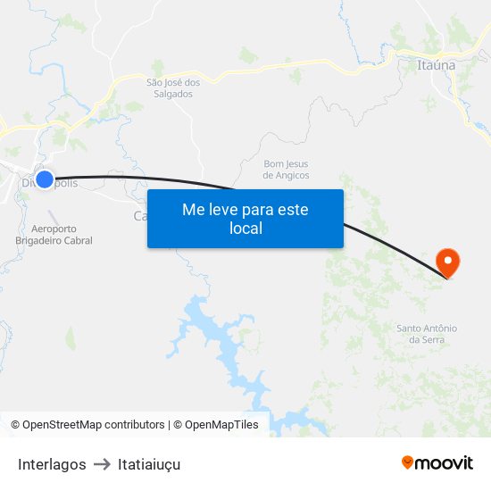 Interlagos to Itatiaiuçu map