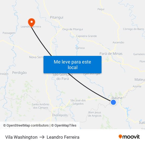 Vila Washington to Leandro Ferreira map