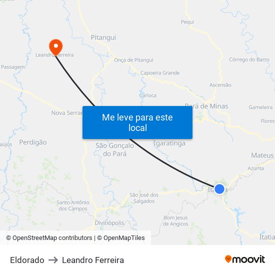 Eldorado to Leandro Ferreira map