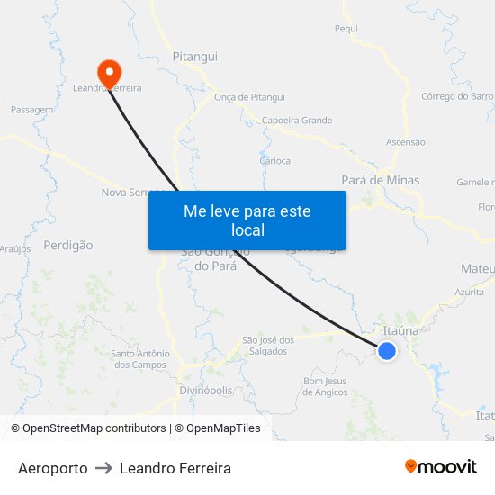 Aeroporto to Leandro Ferreira map