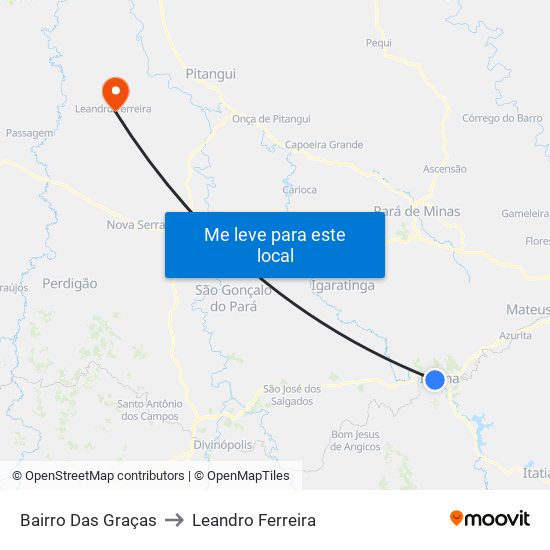 Bairro Das Graças to Leandro Ferreira map