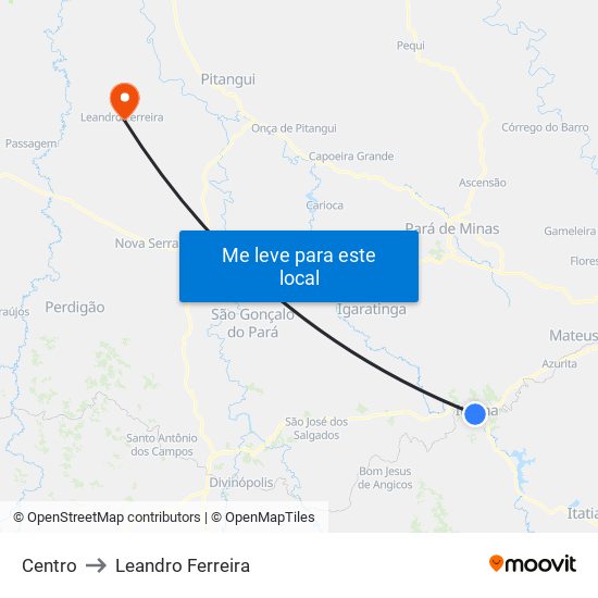 Centro to Leandro Ferreira map