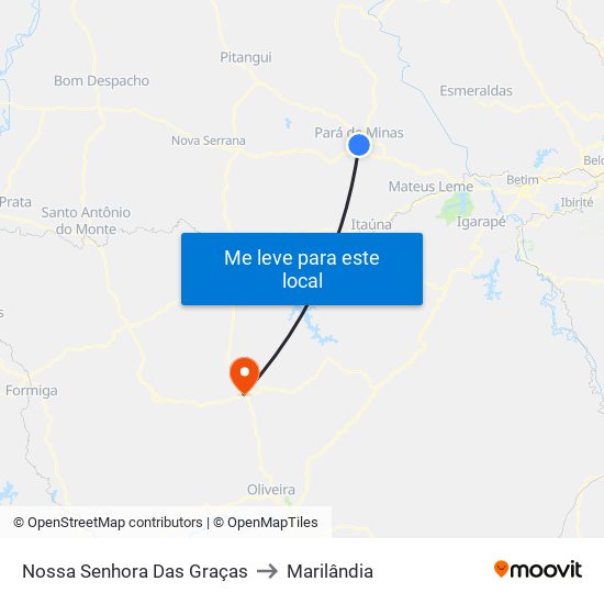 Nossa Senhora Das Graças to Marilândia map