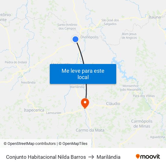 Conjunto Habitacional Nilda Barros to Marilândia map