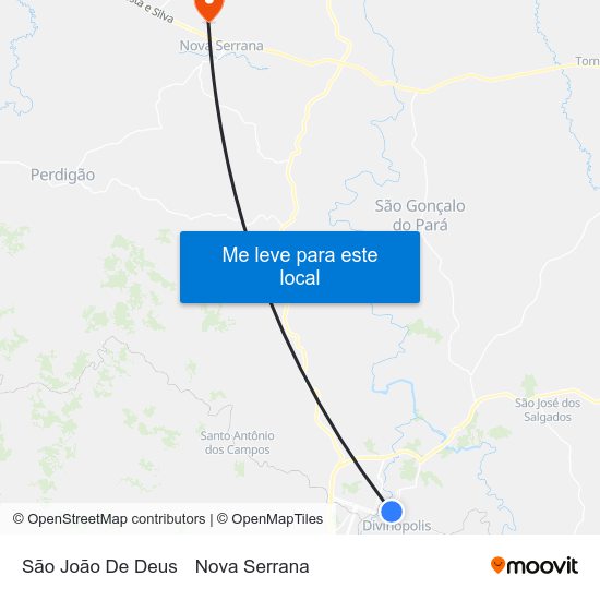 São João De Deus to Nova Serrana map