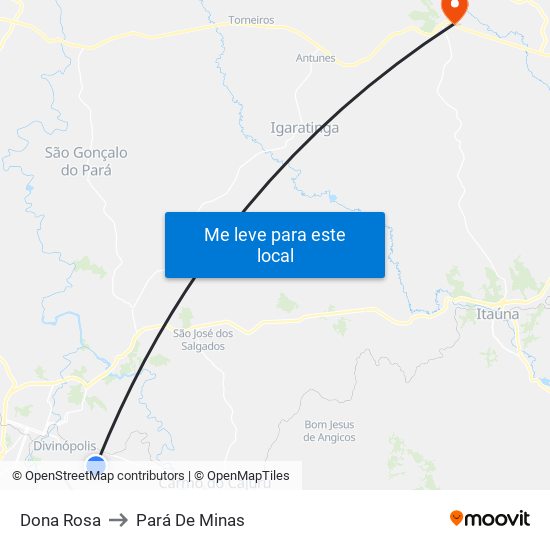 Dona Rosa to Pará De Minas map