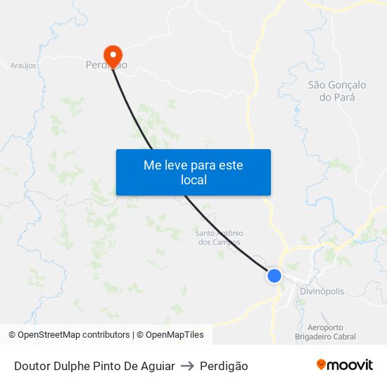 Doutor Dulphe Pinto De Aguiar to Perdigão map