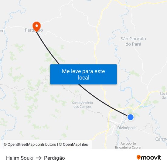 Halim Souki to Perdigão map