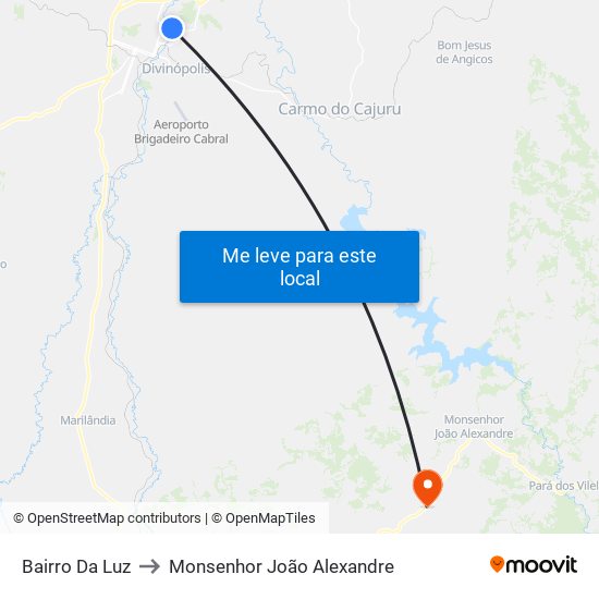 Bairro Da Luz to Monsenhor João Alexandre map