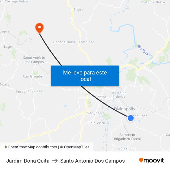 Jardim Dona Quita to Santo Antonio Dos Campos map