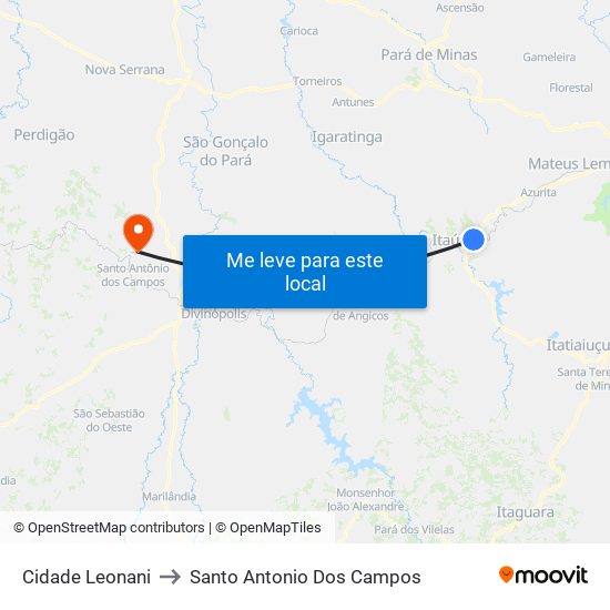 Cidade Leonani to Santo Antonio Dos Campos map