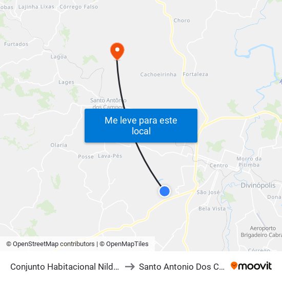 Conjunto Habitacional Nilda Barros to Santo Antonio Dos Campos map