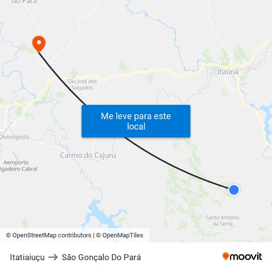 Itatiaiuçu to São Gonçalo Do Pará map