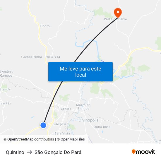 Quintino to São Gonçalo Do Pará map