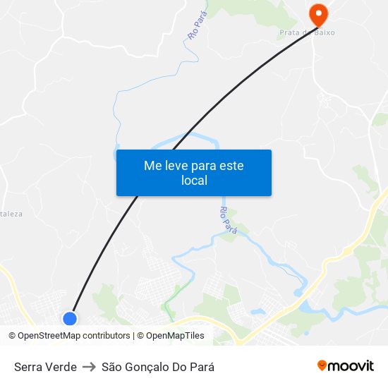 Serra Verde to São Gonçalo Do Pará map