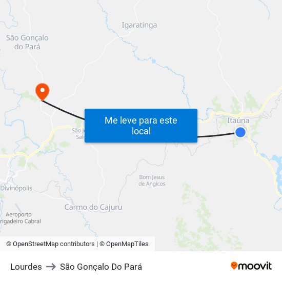 Lourdes to São Gonçalo Do Pará map