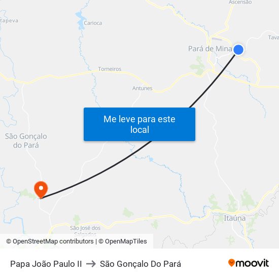 Papa João Paulo II to São Gonçalo Do Pará map