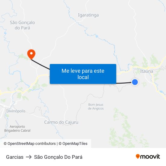 Garcias to São Gonçalo Do Pará map