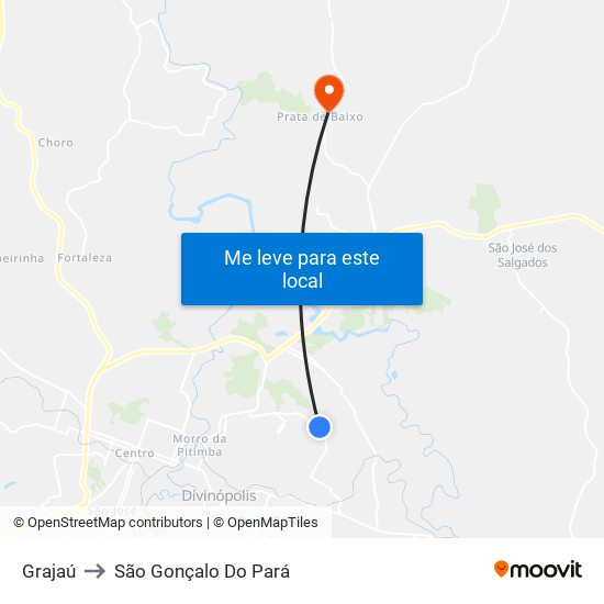 Grajaú to São Gonçalo Do Pará map