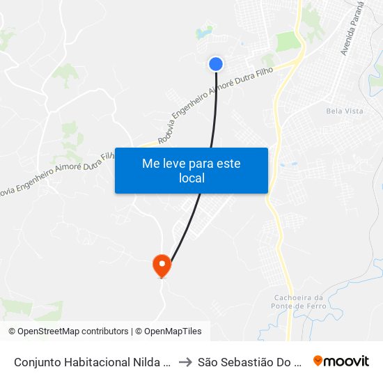 Conjunto Habitacional Nilda Barros to São Sebastião Do Oeste map